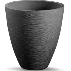 Image of Plant Pot Large Round Flower Pot Box Patio Terrace Flower Box Black Grey 42cm Anthracite