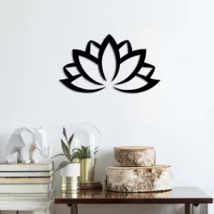 Image of Lotus Flower 2 Black Decorative Metal Wall Accessory