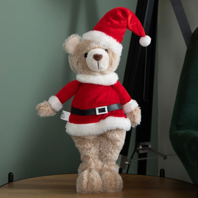 Image of 35cm Plush Standing Teddy Santa Christmas Decoration