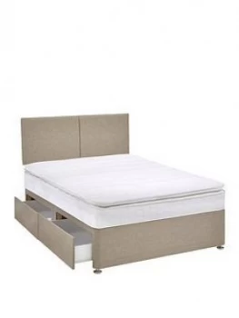 Image of Airsprung Ezra 600 Pocket Pillow Top Divan Bed With Storage Options