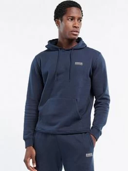 Image of Barbour International Small Logo Overhead Hoodie - Navy, Size S, Men