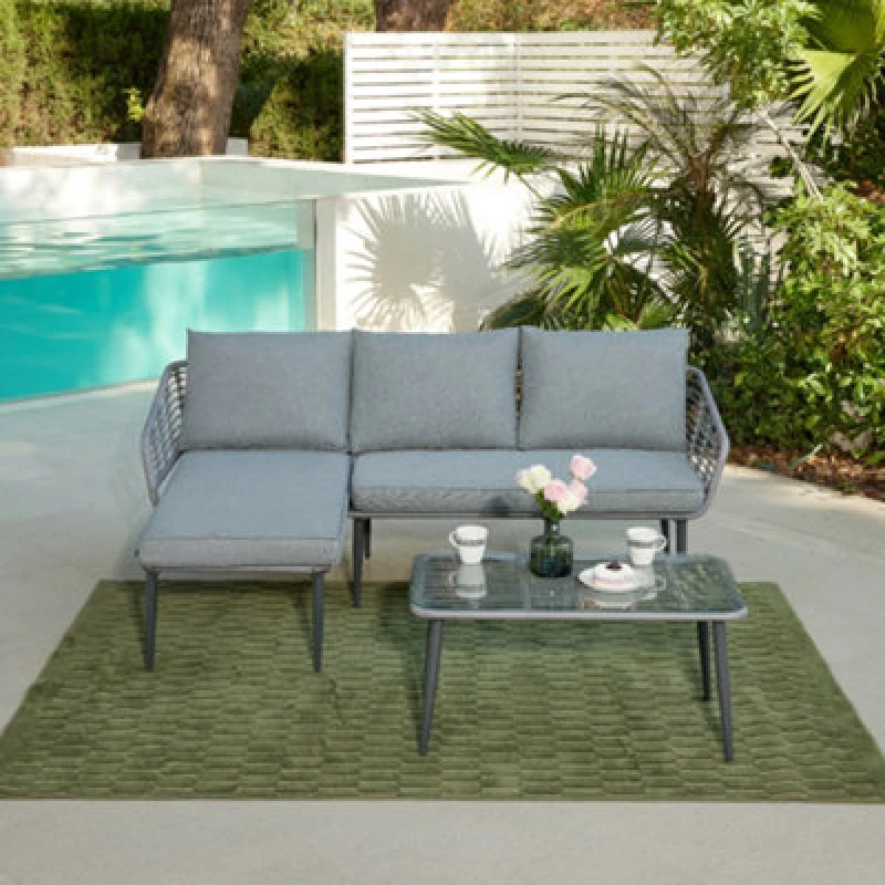 Image of Home Detail Erica Garden L-Shape Sofa Set Grey