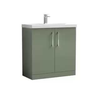 Image of Nuie Arno 800mm Floor Standing 2 Door Vanity & Basin 3 Satin Green
