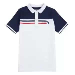 Image of Ben Sherman Stripe Polo Shirt Junior Boys - White