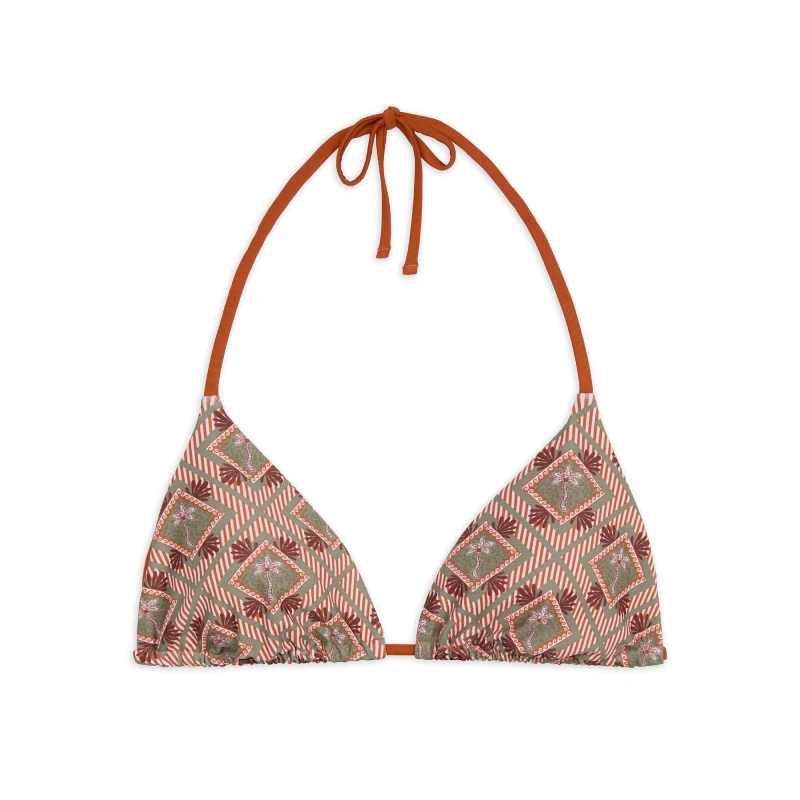 Image of Chelsea Peers Womens Triangle Bikinis Palm Print female 8 (XS)