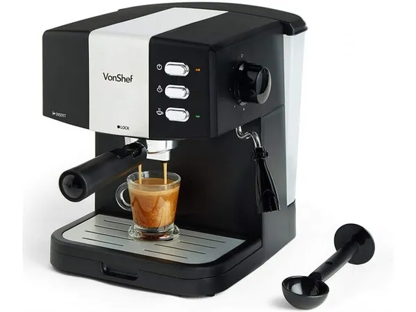Image of VonShef 2000157 15 Bar Espresso Coffee Maker