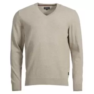 Image of Barbour Harrow V Neck Jumper - Beige