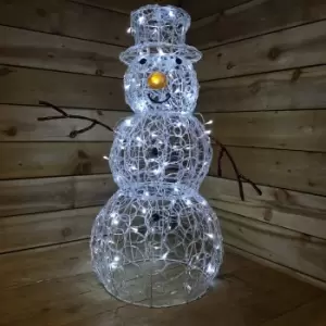Image of Premier Indoor Outdoor Christmas 90cm Lit Soft Acrylic Snowman With 80 White LED