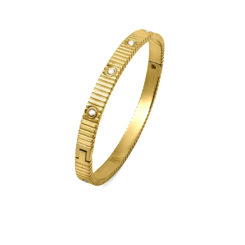 Image of Say It With Love Bangle - Yellow Gold Size: 7" Gold Unisex 7"