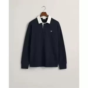 Image of Gant Reg Shield Heavy Rugger Evening Blu - Blue