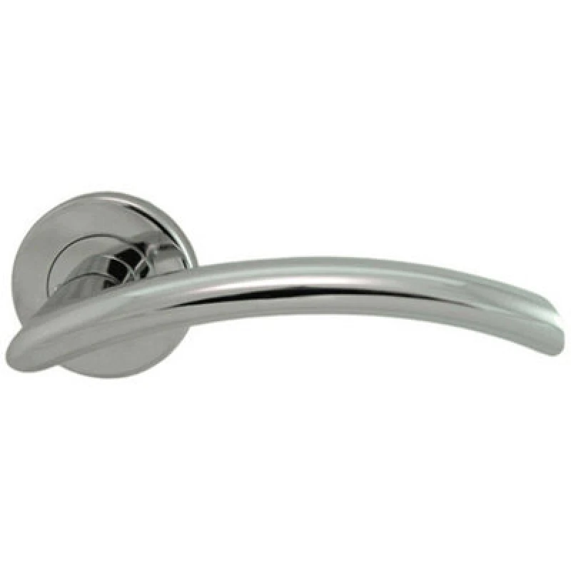 Image of Loops PAIR Oval Shaped Arched Bar Handle Concealed Fix Round Rose Polished Chrome Multi