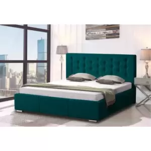 Image of Pinia Bed Double Plush Velvet Green