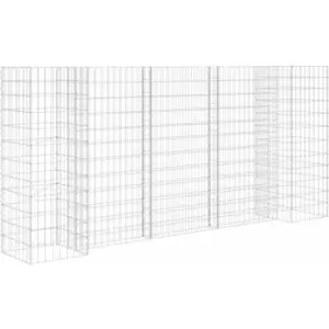 Image of H-Shaped Gabion Planter Steel Wire 260x40x120cm Vidaxl Silver