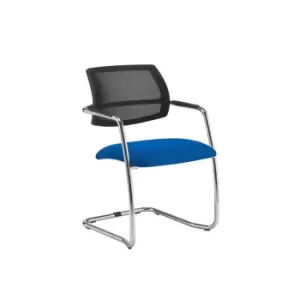 Image of Dams MTO Tuba Chrome Cantilever Frame Conference Chair with Half Mesh Back - Bli