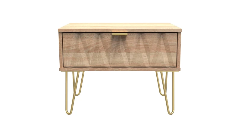 Image of Dallas 1 Drawer Wide Side Table In Bardolino Oak (Ready Assembled)