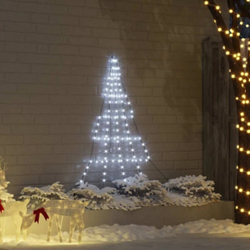Image of Vidaxl LED Christmas Tree With Ground Spikes Cool White 182cm Metal