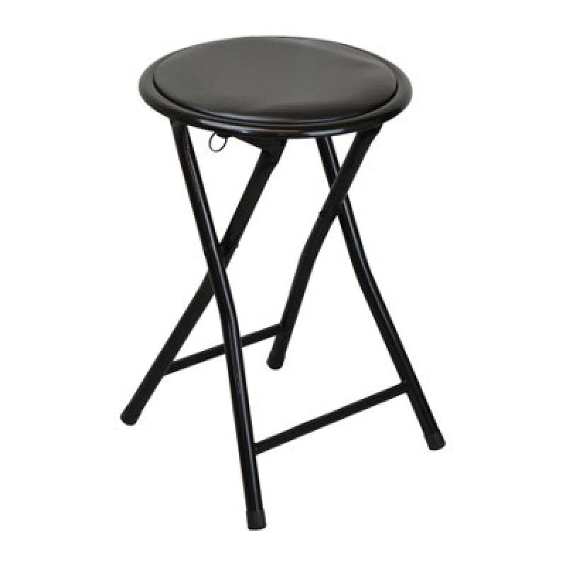 Image of Harbour Housewares Padded Folding Stool - Black