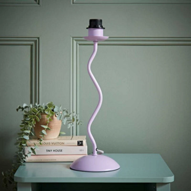Image of ValueLights ValueLights Wiggle Pale Purple Metal Table Lamp Base Purple One Size Unisex 5016529272779