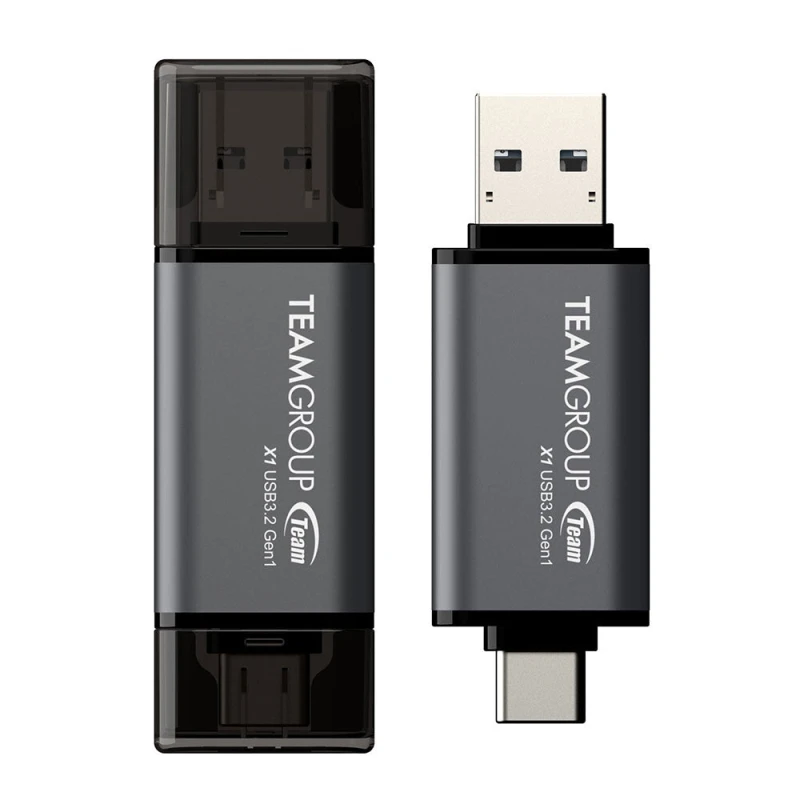Image of Team Group Team Group X1 USB 3.2 Gen1 USB flash drive 64GB USB Type-A / USB Type-C 3.2 Gen 1 (3.1 Gen 1) Black, Grey TX1364GC01