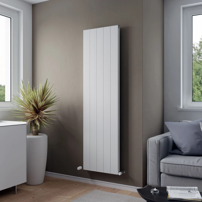 Image of Agadon Madrid Designer Aluminium Radiator in White Size: 1800mm x 600mm White Unisex 1800mm x 600mm