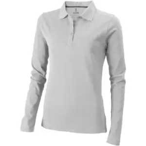 Image of Elevate Oakville Long Sleeve Ladies Polo Shirt (L) (Grey Melange)