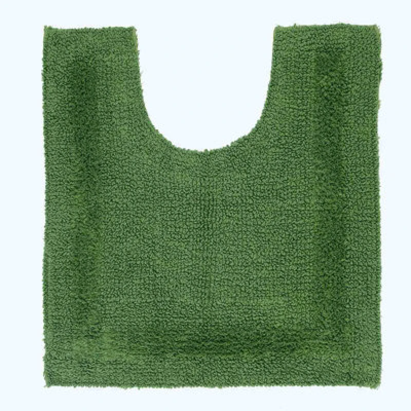 Image of Homescapes Luxury Reversible Cotton Pedestal Mat - Fern Green