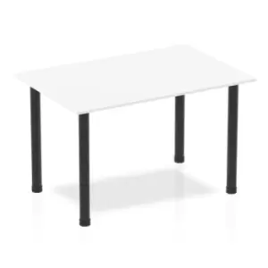 Image of Impulse 1200mm Straight Table White Top Black Post Leg