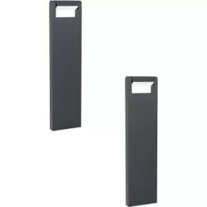 Image of 2 PACK IP44 Outdoor Bollard Light Black Cast Aluminium 4.8W LED Post
