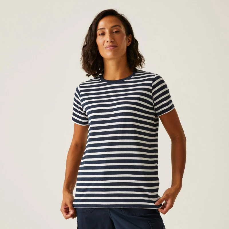 Image of Regatta Bayletta Tee Navy/White Stri female 22