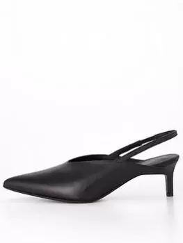 Image of Calvin Klein Geo Slingback Heel - Black, Size 36, Women