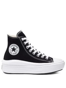 Image of Converse Chuck Taylor All Star Move Platform Hi Trainers - Black/White, Size 8, Women