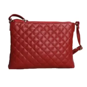 Image of Eastern Counties Leather Womens/Ladies Rose Quilted Handbag (One size) (Red)