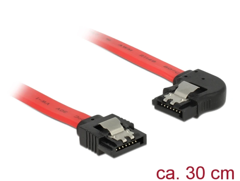 Image of DeLOCK 83963 SATA cable 0.3 m SATA 7-pin Black. Red