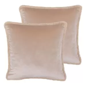 Image of Paoletti Freya Twin Pack Polyester Filled Cushions Blush