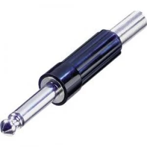 Image of 6.35mm audio jack Plug straight Number of pins 2 Mono Silver Black Rean AV NYS203