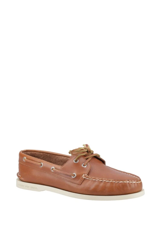Image of Sperry Men Authentic 2 Eye Boat Shoe in Tan Size: 7 Tan 7 Male 627756016835