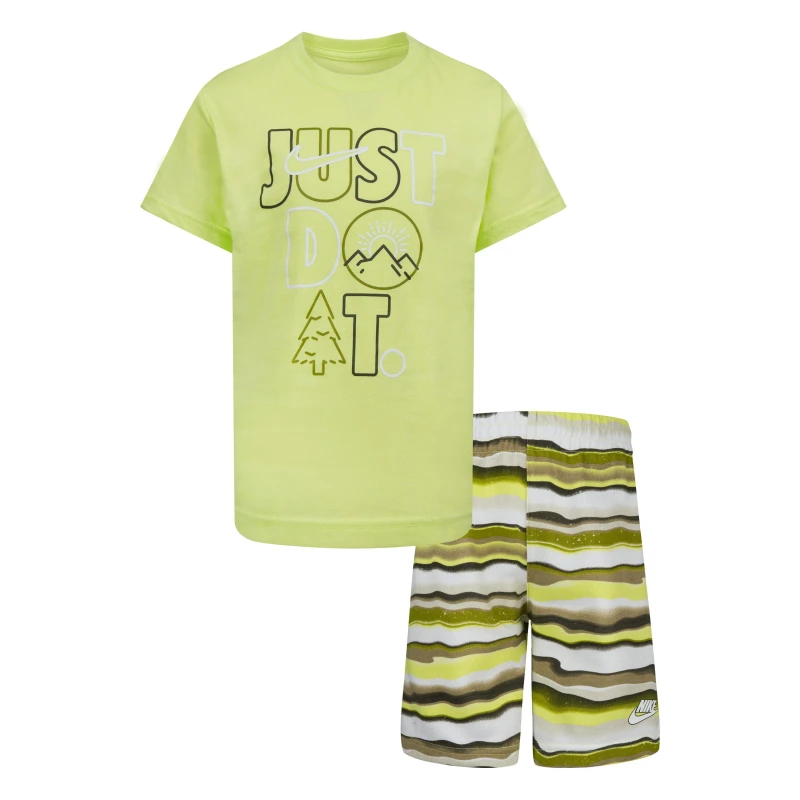 Image of Nike Top and Short Set Infants - Green Green 2 - 3 Years