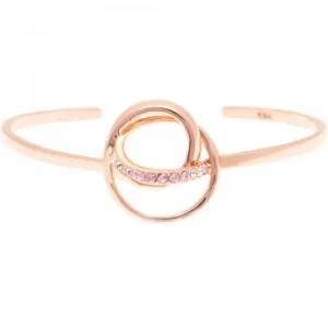 Image of Ladies Karen Millen Rose Gold Plated Crystal Ribbon Cuff