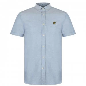 Image of Lyle and Scott Lyle Short Sleeve Oxford Shirt Mens - X41 RIVIERA