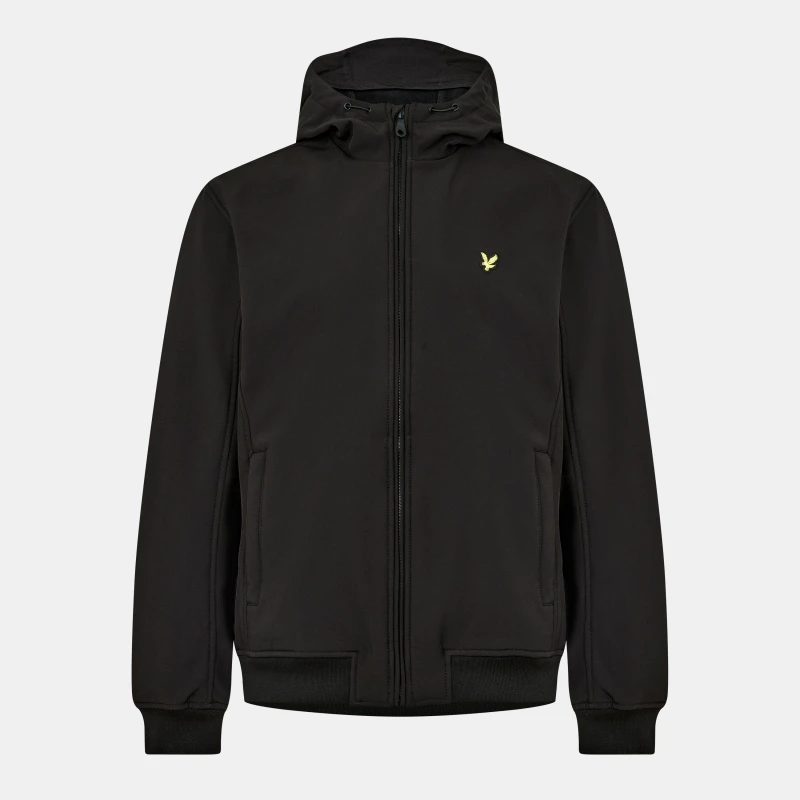 Image of Lyle and Scott Mens Water-Resistant Windproof Stretch Softshell Jacket Jet Black Z865 male XL
