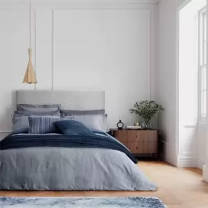 Image of Bedeck of Belfast Mazana Woven Stripe Cotton Duvet Cover - Blue