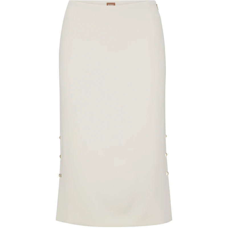 Image of Boss Womens Vevoka Tailored Pencil Skirt Open White female 6 (XS)