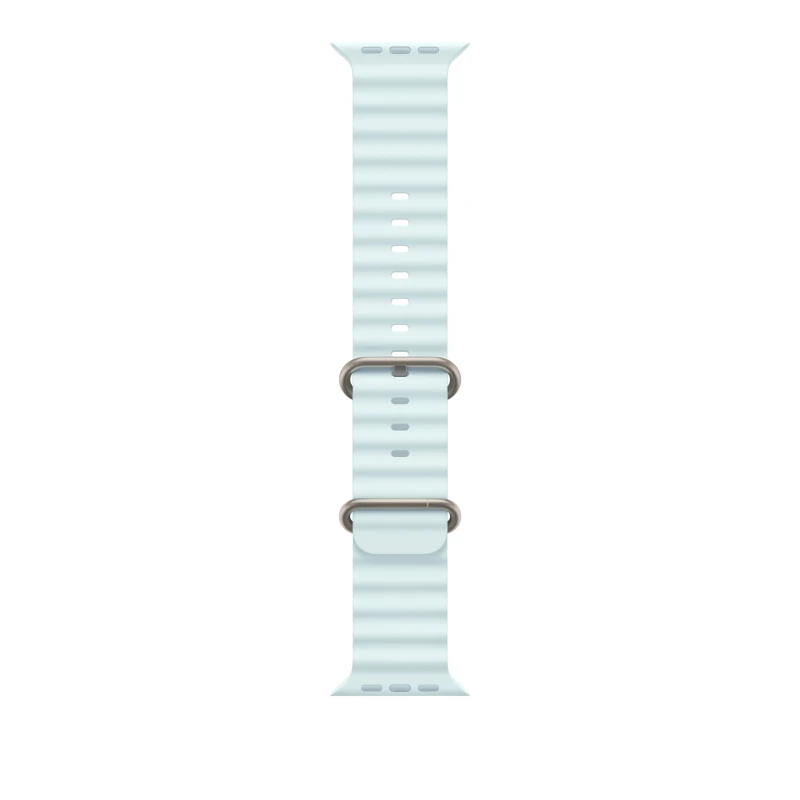 Image of Apple Apple 49mm Ice Blue Ocean Band - Natural Titanium Finish MXTF3ZM/A