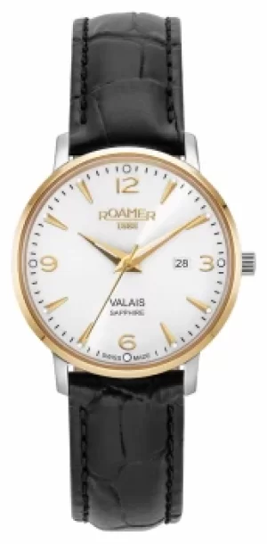 Image of Roamer Valais Ladies Silver Dial With Yellow Gold Batons Watch