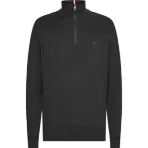 Image of Tommy Hilfiger Pima Org Ctn Cashmere Zip Mock - Grey