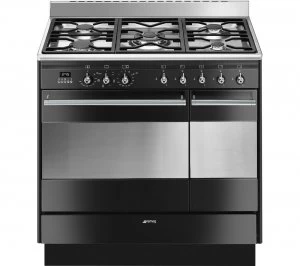 Image of SMEG SUK92MBL9-1 Concert 90cm Dual Fuel Range Cooker - Black