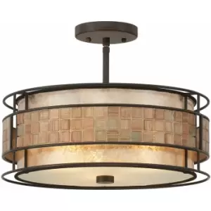 Image of Loops - 3 Bulb Semi Flush Light Renaissance Copper LED E27 60W Bulb