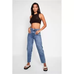 Image of I Saw It First Mid Wash Mom Jeans - Blue