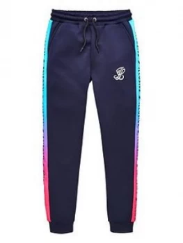 Image of Illusive London Boys Fade Taped Jog Pants - Navy
