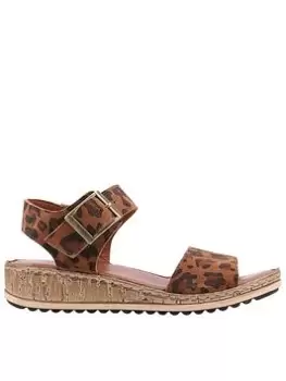 Image of Hush Puppies Ellie Wedge Sandal, Leopard, Size 8, Women